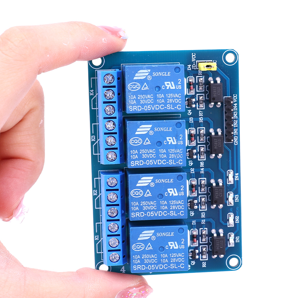 Home Automation Arduino - 5V 12V 4 Kanallı Röle Kartı,