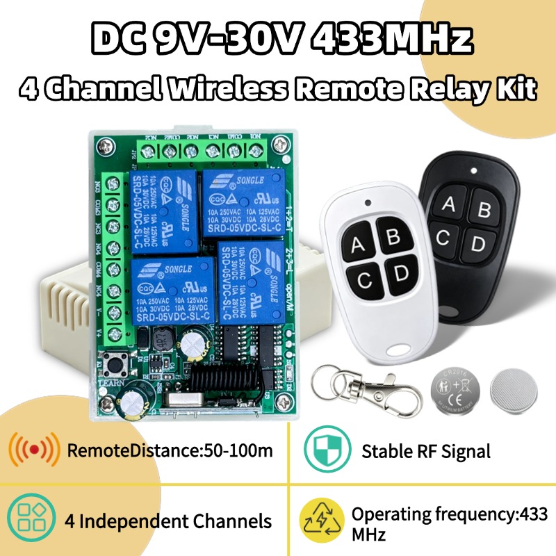 433Mhz Receiver Module - 433MHz Evrensel Kablosuz Uzaktan Kumanda DC