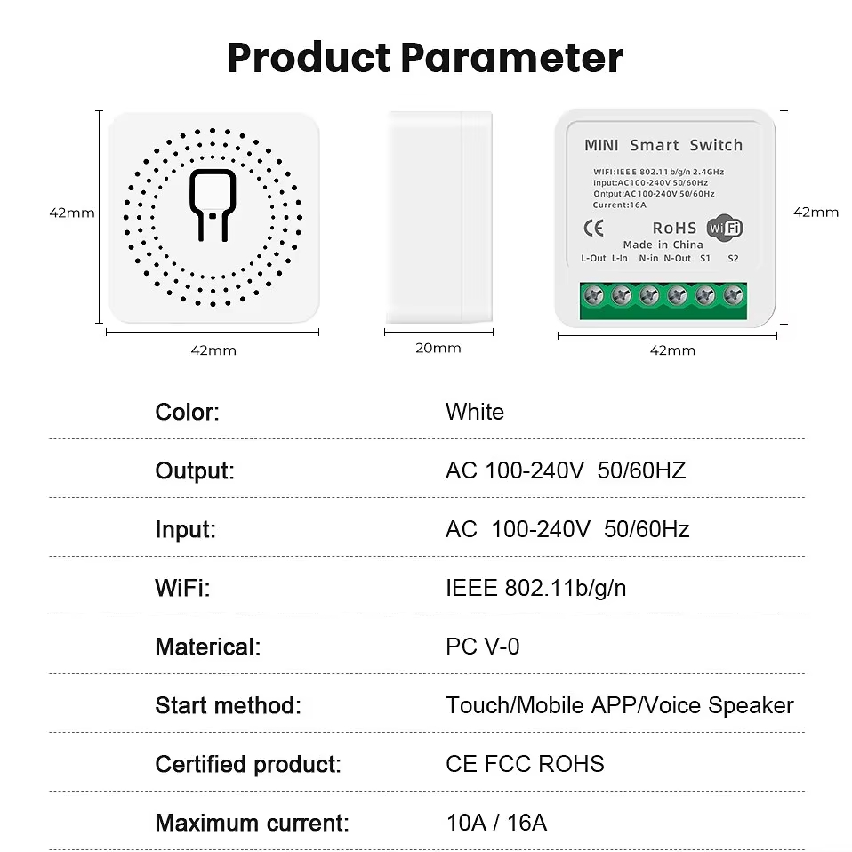 Tuya Mini 16A WiFi anahtarı ak - Home Automation Ideas incelemesi ve fiyatı