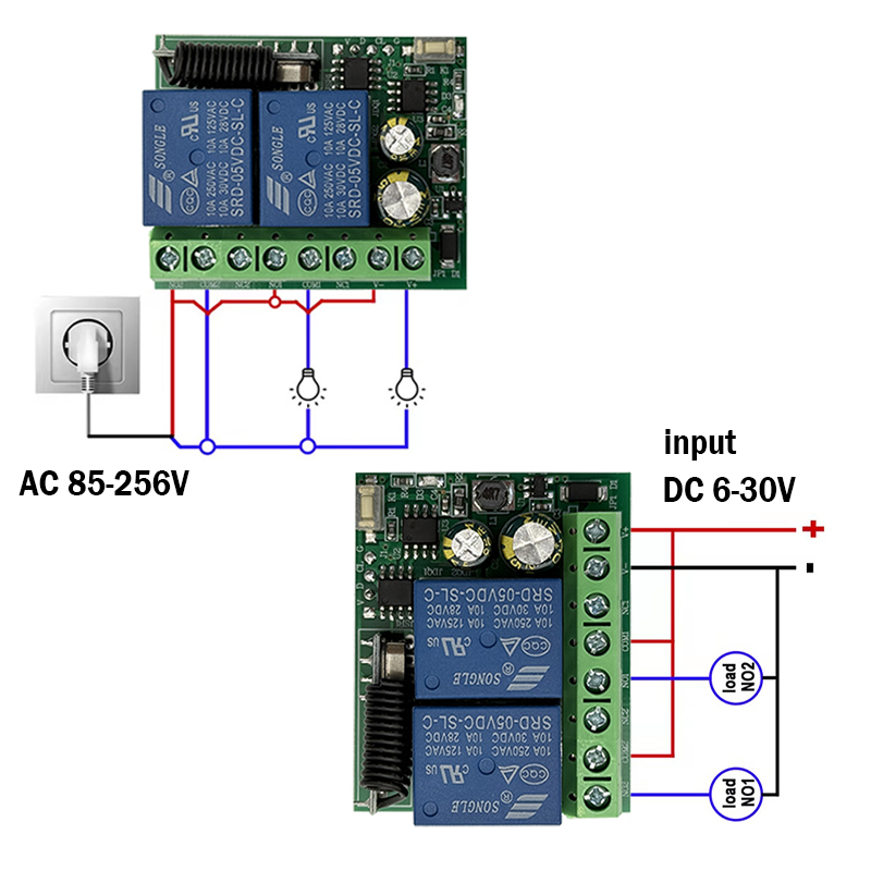 DC 12V 24V AC 220V RF433 2CH Ç - 433Mhz Receiver Module incelemesi ve fiyatı